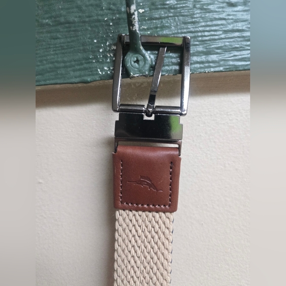 Tommy Bahama Mens Navy and Beige Braided Belt 32 - 36 - Picture 11 of 12